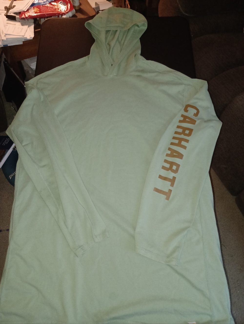 Carhartt Relaxed Fit Lightweight Hoodie Big And Tall Mans Size 3XLT Green 3XT